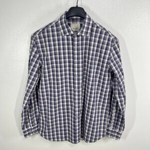 Todd‎ Snyder Mélange Yarns Large Men Purple Gingham Button Down Shirt Preppy